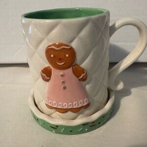 Bonnie Lynn Gingerbread Girl Ceramic Mug with Saucer